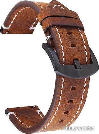 Ремешок Rumi кожаный Leather GT3 20 мм (темно-коричневый)