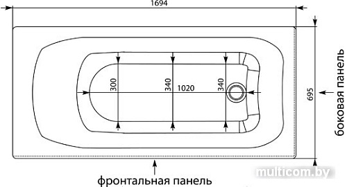 Ванна Aquanet Roma 170x70