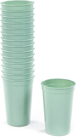 Набор стаканов для воды и напитков Полесье 74109 (15 шт, бледно-оливковый)