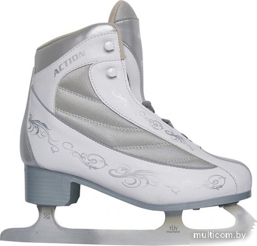 Коньки Action Milady PW-215BD (р. 35, белый/серебристый)