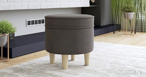Пуфик Нижегородмебель Лора ТП 331 (ультра стоун серо-коричневый)