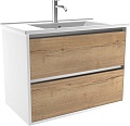 ЗОВ Тумба под умывальник Парма 80 P80LWP0MHMC1A (белый/галифакс)