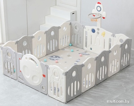 Игровой манеж UNIX kids SUPREME Space 200x200 Grey