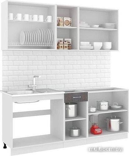 Готовая кухня Кортекс-мебель Корнелия Лира-лайт 2.0м (капучино/оникс/дуб бунратти)