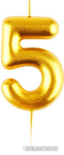 Свеча для торта Meshu Цифра 5 MS_59297 (золото)