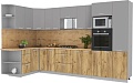 Готовая кухня Интерлиния Мила Лайт 1.68x3.4 левая (серебристый/дуб золотой/дуб бунратти)
