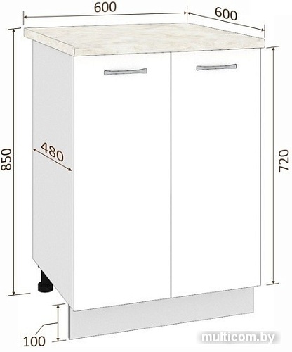 Шкаф напольный Кортекс-мебель Корнелия Мара НШ60р (черный-марсель)