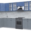 Готовая кухня Интерлиния Берес 1.5x3.5 правая (дуб лазурный/дуб серый/серый каспий)