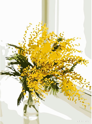 Картина по номерам Рыжий кот Мимоза на подоконнике Х-4100