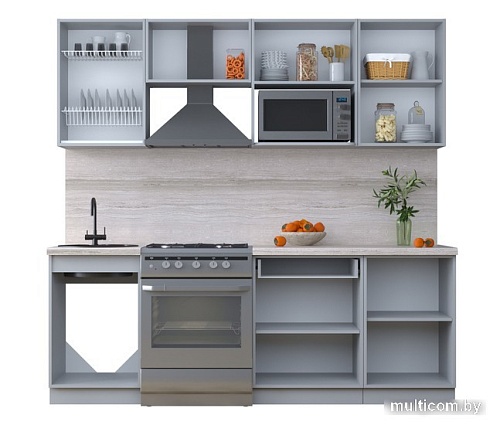 Готовая кухня Интерлиния Тренд 2.2В (океан/океан/дуб бунратти)