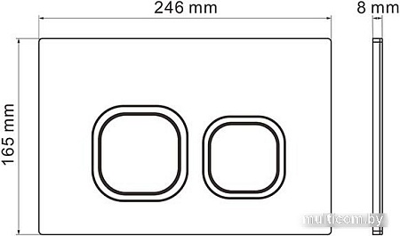 Унитаз подвесной Roxen Antares Bidet в комплекте с инсталляцией StounFix Slim 6 в 1 938621 (кнопка: черный матовый)