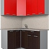 Угловая кухня Интерлиния Мила Лайт 1.2x1.5 (красный/дуб венге)