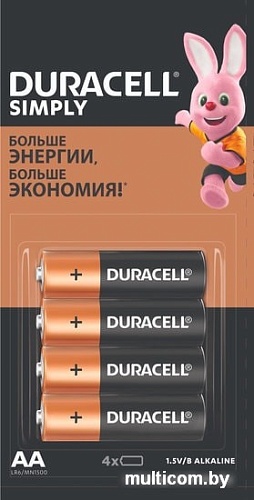 Батарейки DURACELL Simply AA LR6 4 шт.