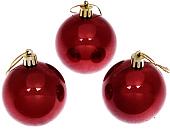 Елочная игрушка Серпантин Глянец шар 6 см 3 шт (темный рубин) 201-0835