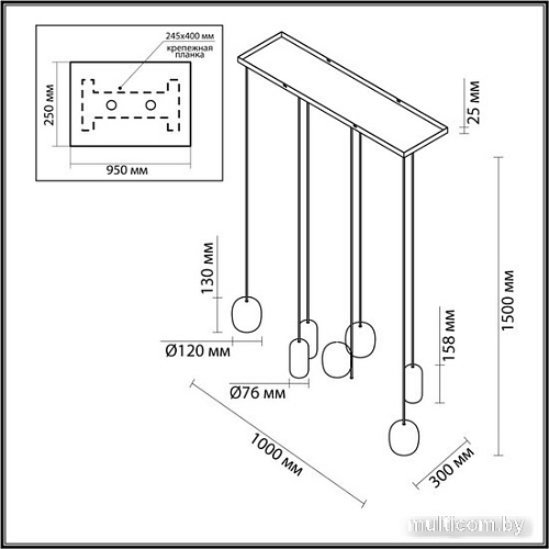 Подвесная люстра Odeon Light Ovali 5053/7A
