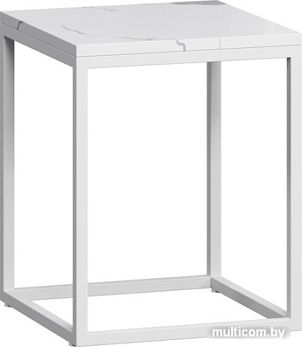 Журнальный столик LoftyHome Годмар 3 (мрамор сноу/белый)