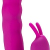 Вибратор Aphrodisia Ribbed Dual Stimulator (розовый)