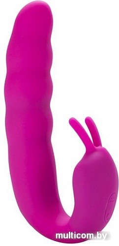 Вибратор Aphrodisia Ribbed Dual Stimulator (розовый)