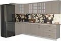 Угловая кухня Интерлиния Мила Деко 1.2x3.2 (луна/травертин серый)