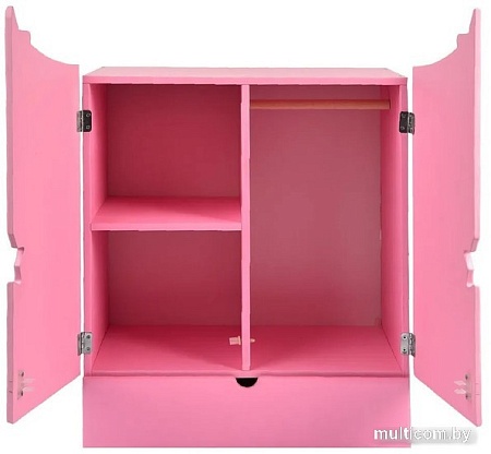 Шкаф для кукол Leader Toys Diamond Star c дизайнерским звездным принтом 74219 (розовый)