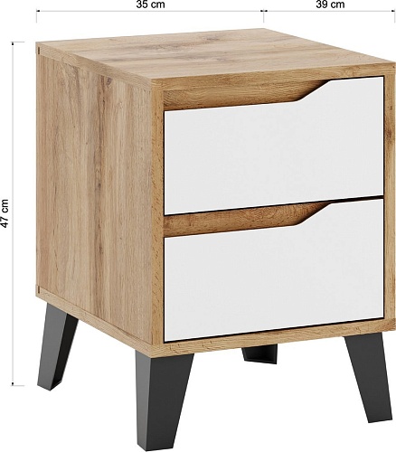 Тумба ЭлиГард Eyva 2S (дуб вотан/белый)