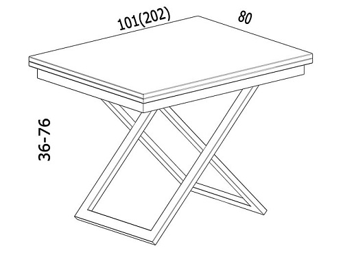Стол-трансформер Levmar Cross D36/S79 (дуб анкор светлый/нержавеющая сталь)