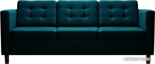 Диван Brioli Дилли клетка Д трехместный (рогожка, J17 темно-синий/темные н.)