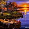 Алмазная мозаика Darvish Домик у озера на закате DV-9516-9
