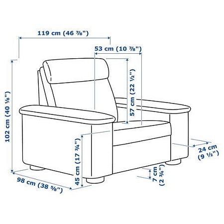 Кресло Ikea Лидгульт 292.570.52 (гранн/бумстад золотисто-коричневый)