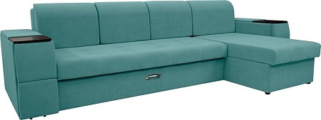Сириус Лидер-13 с оттоманкой ППУ 330x165 (Eva 28 велюр зеленый)