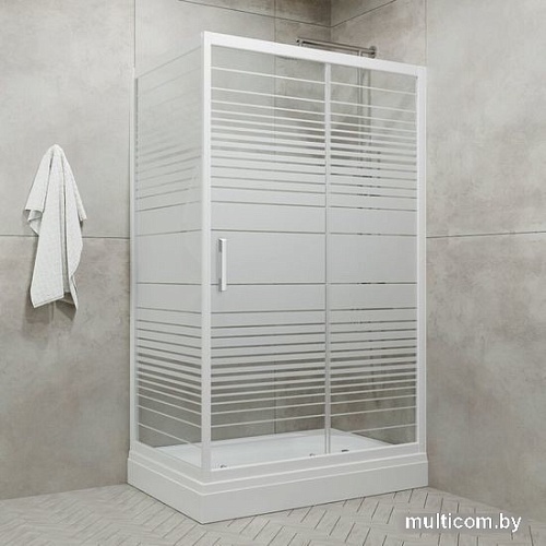Душевая стенка Triton Фьюжн 800 (белый/полосы)