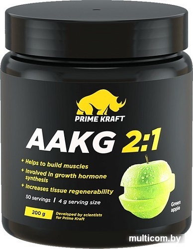 Аминокислоты Prime Kraft AAKG 2:1 (200г, зеленое яблоко)