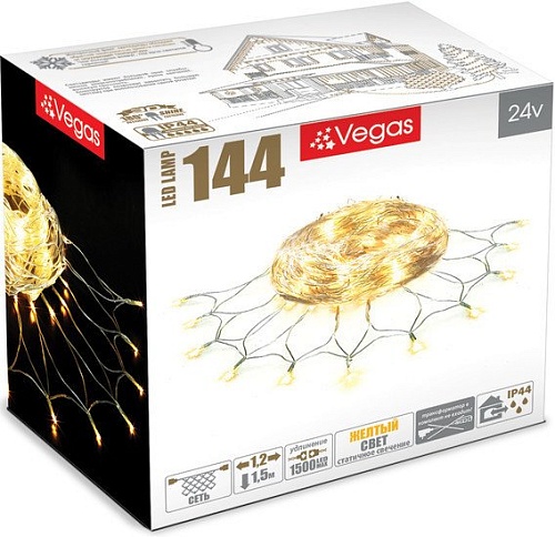Световая сетка Vegas 55034 144 LED (желтый)