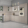 Готовая кухня Интерлиния Мила Деко 1.88x3.2 правая (луна-луна-травертин серый)