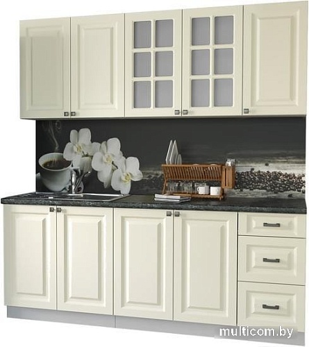 Кухня Интерлиния Мила Деко 2.0 А (слоновая кость/кастилло темный)
