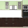 Готовая кухня Интерлиния Мила 2.5 ВТ без столешницы (салатовый/дуб венге)