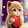 Картина по номерам PaintLine Котенок с сердечком 2037650518683