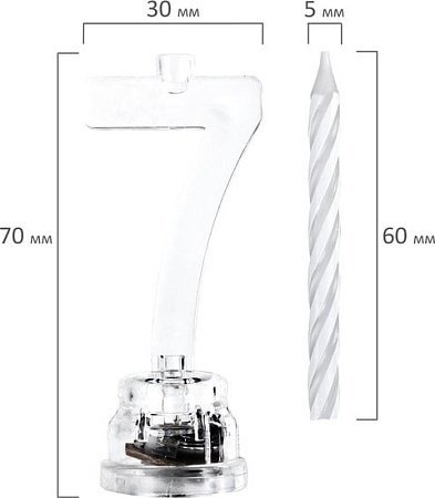 Набор свечей для торта Золотая сказка Цифра-подсвечник 7 591430