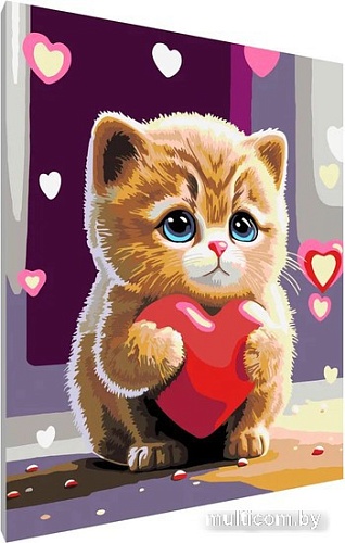 Картина по номерам PaintLine Котенок с сердечком 2037650518683