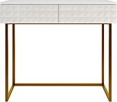 Консольный стол Shtabe Simple 7011 эко (травертин/белый/золото)
