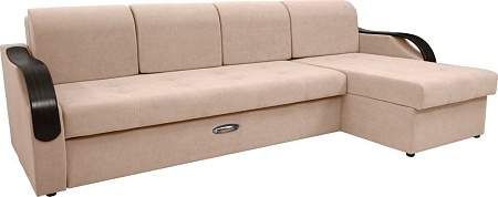 Сириус Лидер-6 с оттоманкой НПБ 300x165 (Eva 33 велюр светло-коричневый)