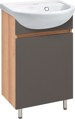 Runo Тумба с умывальником Runo Лада 40 + Mango 40 (напольная, дуб/графит)