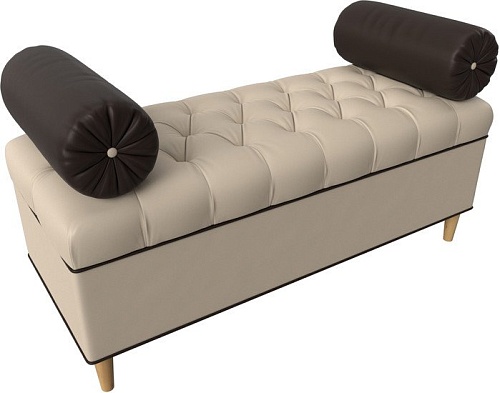 Банкетка Лига диванов Глория 29278 (экокожа бежевый/коричневый/коричневый)