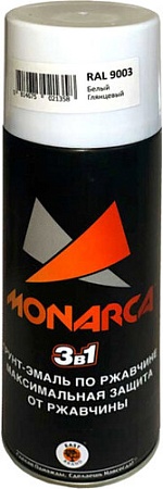 Грунт-эмаль Monarca По ржавчине 3 в 1 RAL 9003 0.52 л (белый глянцевый)
