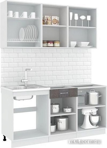 Готовая кухня Кортекс-мебель Корнелия Лира-лайт 1.7м (салатовый/оникс/королевский опал)