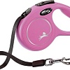 Поводок-рулетка Flexi New Classic лента XS (3 м, розовый)