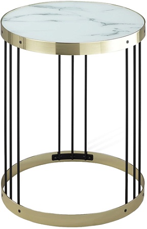 Журнальный столик Sheffilton SHT-CT15 191691 (светлый мрамор/латунь/черный)