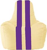 Кресло-мешок Flagman Спортинг С1.1-132 (светло-бежевый/фиолетовый)