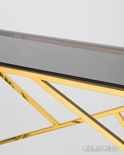 Консольный стол Stool Group Арт Деко 115x30 ECST-015-TG-SK (стекло Smoke/сталь золото)