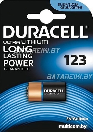 Батарейки DURACELL Lithium CR123A BP
